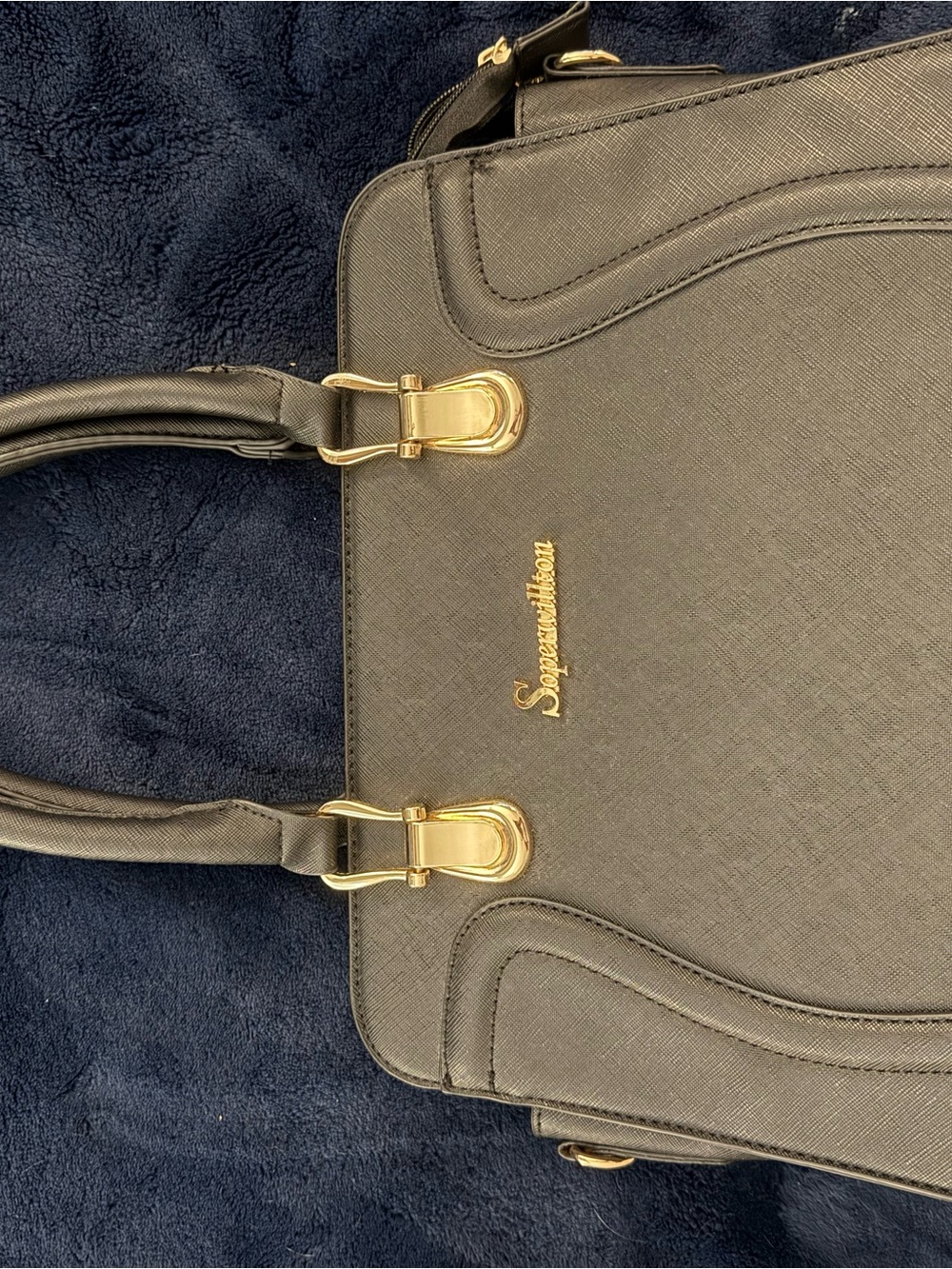 Black Purse with Gold Accents